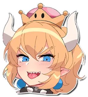 😛 Bowsette Bowsette, Videogame, Fanart, Feminino, Personagem, Anime telegram sticker