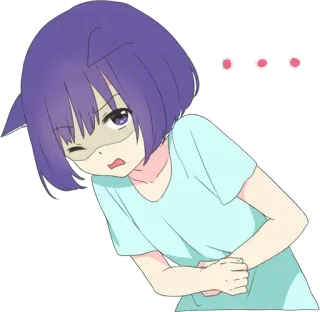 🤢 Anime, Garota, Desenho animado, Fofo/a, Cansada, Doente, Exausta, Garota Anime telegram sticker