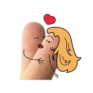 🤝 fingers, love, kiss, romance, cartoon, affection whatsapp sticker