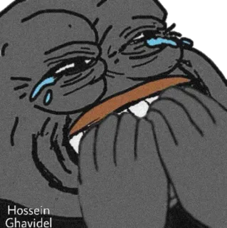😂 Hossein Ghavidel pepe, meme, verdrietig, huilen, internet, gezicht telegram sticker
