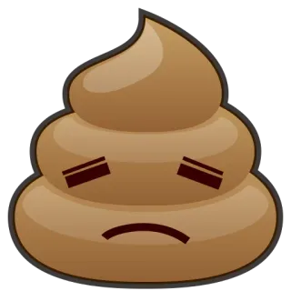 😔 Эмодзи, Какашка, Грустный, Фекалии, Коричневый whatsapp sticker