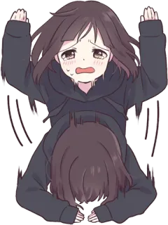 🙇‍♀️ anime, sad, crying, emotional, hug, cartoon, kawaii telegram sticker