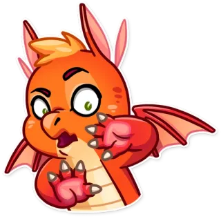 😮 dragon, dessin animé, autocollant, mignon, fantaisie, monstre telegram sticker
