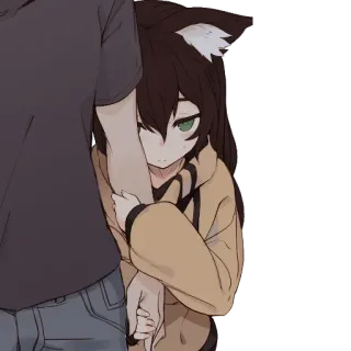 😳 Anime, Ragazza gatto, Carino, Ragazza Anime telegram sticker