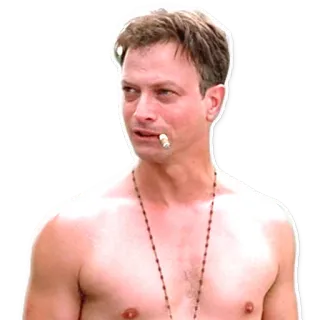 😕 man, cigarette, shirtless, person telegram sticker