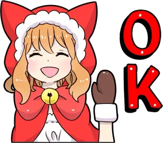 👍 OK ok, setuju, imut, persetujuan, anime, gadis, setuju telegram sticker