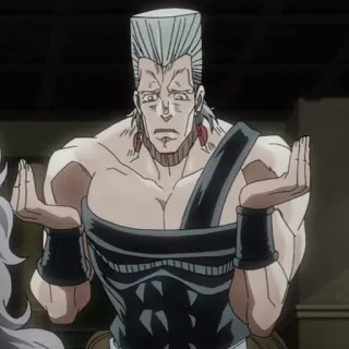 😭 Jean Pierre Polnareff JoJo's Bizarre Adventure Anime, Jean Pierre Polnareff, JoJo's Bizarre Adventure, Charakter, verwirrt telegram sticker