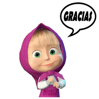 😀 Masha Masha and the Bear GRACIAS dibujos animados, chica, gracias, Masha, oso telegram sticker
