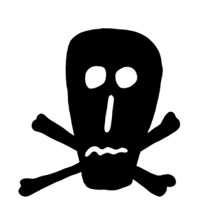 ☠️ personagem, rosto, triste, expressão whatsapp sticker