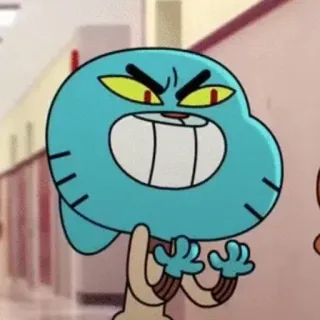 😈 Gumball Watterson The Amazing World of Gumball Cartoon, Katze, Wütend, Blau, Grimasse, Gumball Watterson whatsapp sticker