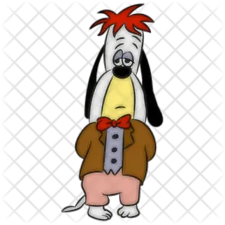 😱 Desenho animado, Cachorro, Gravata borboleta, Triste, Personagem whatsapp sticker