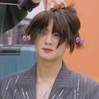 〽 풍성 coreano, hombre, moda, peinado telegram sticker