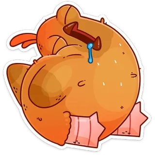🤤 Dibujos animados, Llorando, Triste, Naranja, Personaje telegram sticker