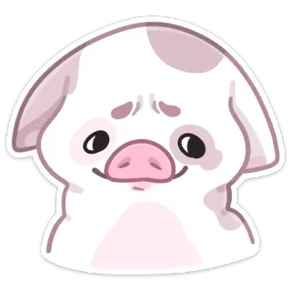 ☹ 돼지, 귀여운, 동물, 만화, 일러스트 whatsapp sticker