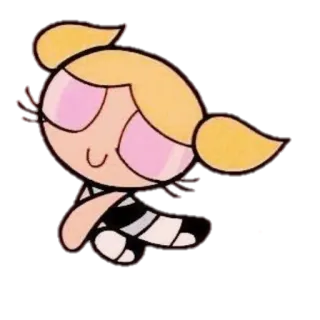 😌 Bubbles The Powerpuff Girls Пузырёк, Суперкрошки, мультфильм, милый, девочка, розовый, блондинка telegram sticker