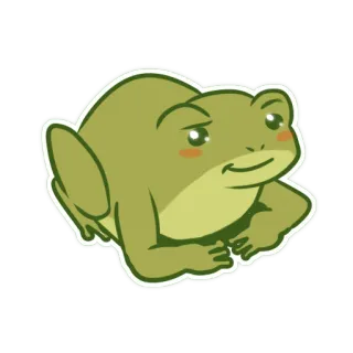 😏 frog, meme, animal, cartoon, cute, character telegram sticker