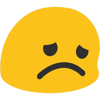 😞 smutny, nieszczęśliwy, emoji, żółty, twarz, wyraz, nastrój telegram sticker