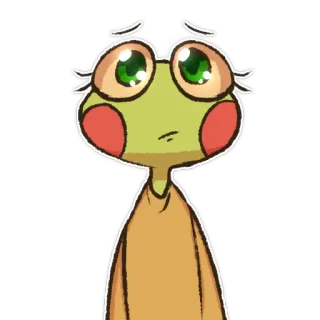🥺 kikker, cartoon, verdrietig, schattig, ogen, personage telegram sticker
