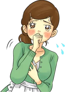 🤭 mujer, ansiosa, dibujos animados, preocupada, preocupada, asustada whatsapp sticker