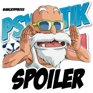 ⭐️ Master Roshi SPOILER master roshi, spoiler, anime, dragon ball, glasses, old man, beard whatsapp sticker