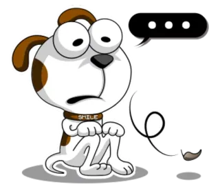 😶 SMILE chien, dessin animé, animal de compagnie, animal, mignon, sourire, collier telegram sticker