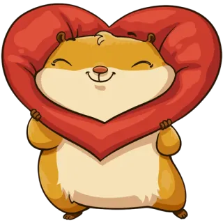 ❤️ 仓鼠, 爱心, 可爱, 动物, 爱, 卡通 whatsapp sticker