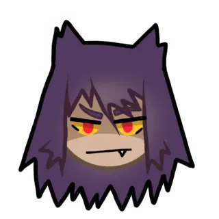 😒 Anime, Cartoon, Ausdruck, Lila, Wolf, Wütend whatsapp sticker