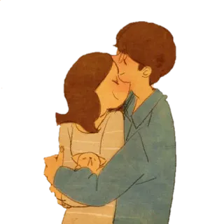 🤗 pasangan, pelukan, cinta, kasih sayang, kartun, hubungan, imut telegram sticker