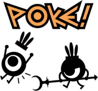 😡 POKE! poke, wandering, fight, cartoon, humor telegram sticker