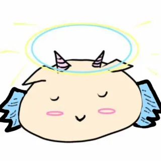 ☺️ diablo, ángel, cuernos, halo, lindo, dibujos animados, pegatina telegram sticker