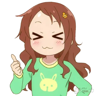 👍 Anime, Chica, Pulgares arriba, Dibujos animados whatsapp sticker