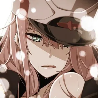 😂 Zero Two Darling in the Franxx animé, triste, pleurs, Zero Two, Darling in the Franxx whatsapp sticker