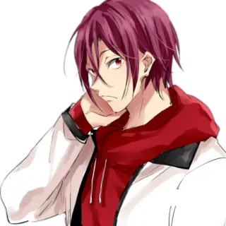 😒 Anime, Mangá, Personagem, Cabelo Vermelho, Ilustração, Retrato whatsapp sticker