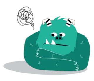 😵 Mostro, Cartone animato, Carino, Creatura, Peloso, Verde telegram sticker
