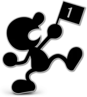 👤 Mr. Game & Watch 1 Videogame personage, Retro, Digitaal, Plat, 2D, Minimalistisch telegram sticker