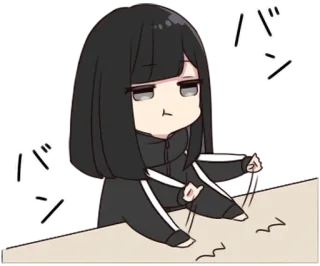 😤 バシ Chibi, Anime, Donna, Giapponese, Broncio, Arrabbiato, Azione telegram sticker