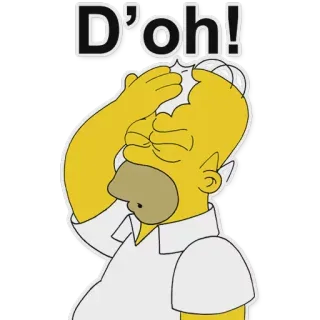 🤭 Homer Simpson The Simpsons D'oh! Homer Simpson, The Simpsons, cartoon, D'oh, humor, animation, tv show telegram sticker