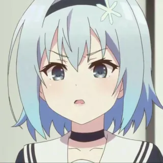 😠 Ragazza anime, Carina, Cartone animato, Personaggio, Capelli blu, Anime, Manga telegram sticker
