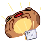 😦 rana, animale, emoji, divertente, meme whatsapp sticker