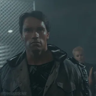 😡 Terminator 터미네이터, 아놀드 슈왈제네거, 사이보그, 영화, 액션, SF (과학 소설) telegram sticker