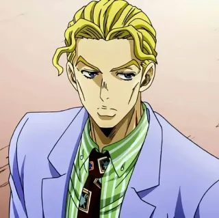 💥 Yoshikage Kira JoJo's Bizarre Adventure Anime, Manga, Jojo, Yoshikage Kira, Personaje, Rubio, Villano whatsapp sticker