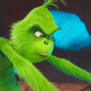 😡 The Grinch ตัวกริ้นช์, การ์ตูน, แอนิเมชัน, ดร. ซูสส์, คริสต์มาส, วันหยุด, ตัวละคร whatsapp sticker