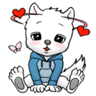 💞 chiot, coeurs, mignon, chien, dessin animé, animal, adorable telegram sticker