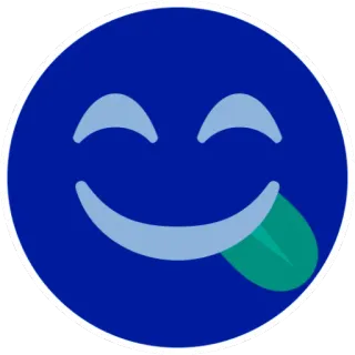 😋 Emoji, Smiley, Língua, Rosto, Azul telegram sticker