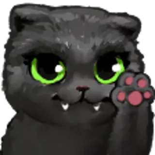 👋 gato, animal, lindo, gatito, gato negro, dibujo animado, pegatina telegram sticker