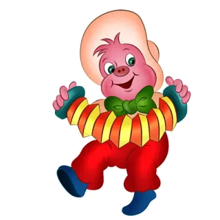 😃 мультфильм, свинья, персонаж, аккордеон, галстук-бабочка, шляпа telegram sticker
