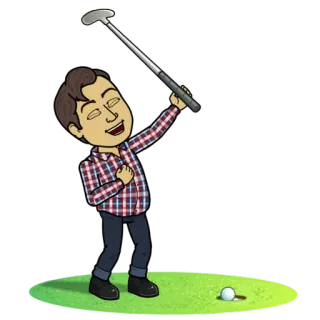 😄 Golfe, Esportes, Desenho animado, Personagem, Golfe telegram sticker
