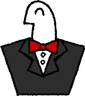 👔 smoking, papillon, cartone animato, astratto, minimalista telegram sticker