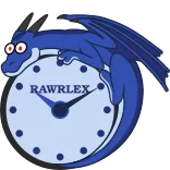 🕙 RAWRLEX dragon, cartoon, clock, time, blue, animal, cute, rawrlex telegram sticker