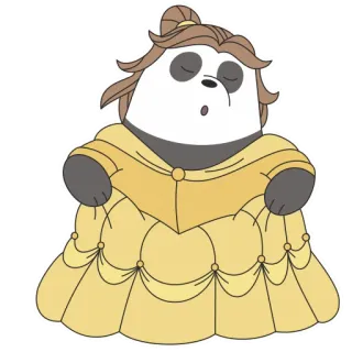 👸 Panda Kartun, We Bare Bears, Disney, Belle, Putri, Panda telegram sticker